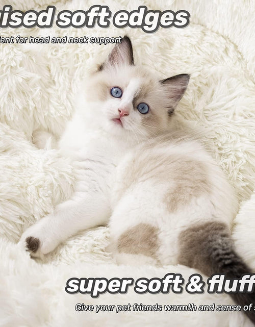 Load image into Gallery viewer, anti Anxiety round Fluffy Plush Faux Fur Warm Washable Dog Bed &amp; Cat Bed, Original Bed for Small Medium Large Pets,Used to Relieve Joints and Improve Sleep（20"/24"/27''） (27", White)
